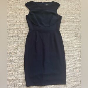 Tahari Navy Sleeveless Midi Dress